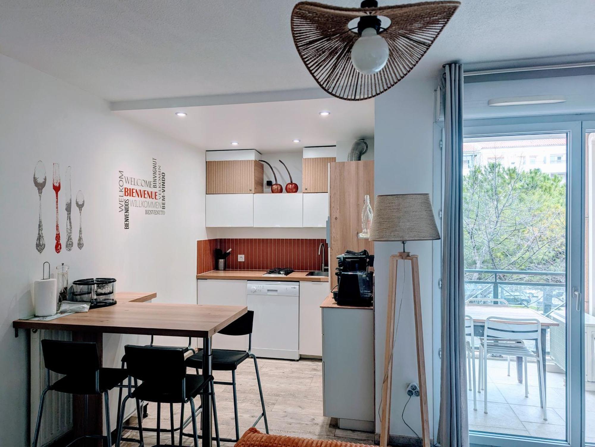 F2 Garage Box Wifi Terasse Clim Gare Fac Eco Richter Appartement Montpellier Buitenkant foto